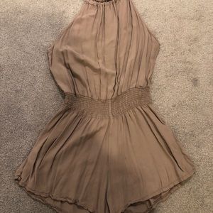 tan cotton daytime romper
